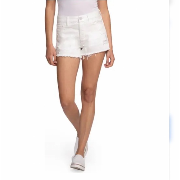 21. Blank NYC Hi Rise Rigid Distressed Shorts in White, Size 31 - Picture 3 of 16